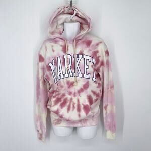 Chinatown Market Boarder Arc Tie Dye Hoodie NEW Mens Sz S Pink Yellow Cotton